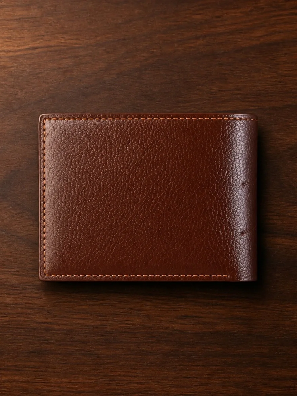 Men’s Dark Brown Premium Leather Bifold RFID Blocking Etched Design Wallet NWT